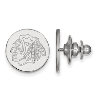 14k White Gold NHL LogoArt Chicago Blackhawks Lapel Pin