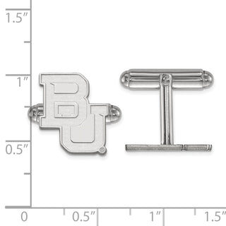 Sterling Silver Rhodium-plated LogoArt Baylor University Bears Cuff Links