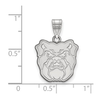 Sterling Silver Rhodium-plated LogoArt Butler University Bulldog Medium Pendant