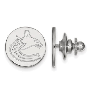Sterling Silver Rhodium-plated NHL LogoArt Vancouver Canucks Lapel Pin