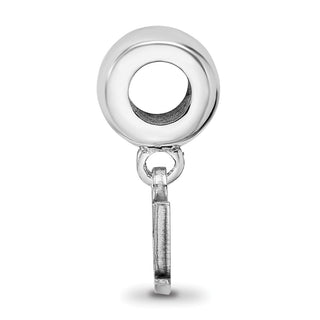 Sterling Silver Rhodium-plated LogoArt Eastern Kentucky University E-K-U Extra Small Dangle Bead Charm