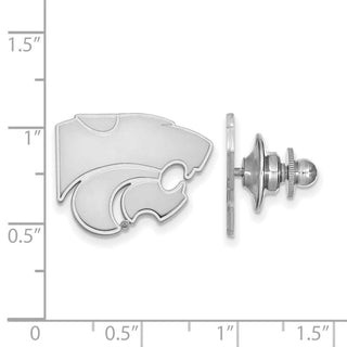 Sterling Silver Rhodium-plated LogoArt Kansas State University Wildcat Lapel Pin