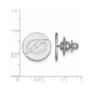 14k White Gold NHL LogoArt Tampa Bay Lightning Lapel Pin