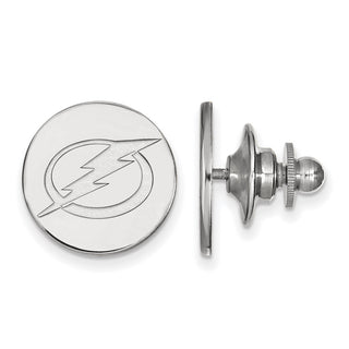14k White Gold NHL LogoArt Tampa Bay Lightning Lapel Pin