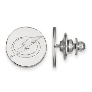 14k White Gold NHL LogoArt Tampa Bay Lightning Lapel Pin