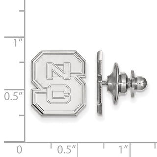 Sterling Silver Rhodium-plated LogoArt North Carolina State University N-C-S Lapel Pin