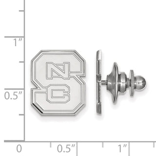 14k White Gold LogoArt North Carolina State University N-C-S Lapel Pin