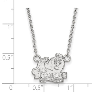 10k White Gold LogoArt Old Dominion University Small Pendant 18 inch Necklace