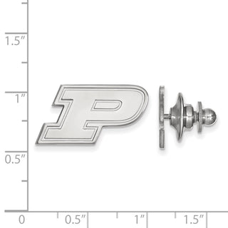 Sterling Silver Rhodium-plated LogoArt Purdue University Letter P Lapel Pin