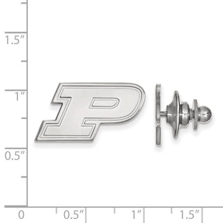 Sterling Silver Rhodium-plated LogoArt Purdue University Letter P Lapel Pin