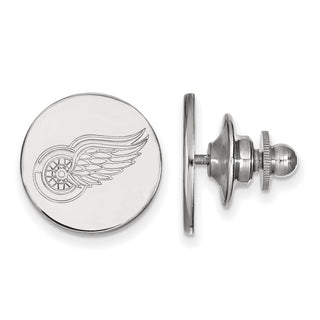 Sterling Silver Rhodium-plated NHL LogoArt Detroit Red Wings Lapel Pin
