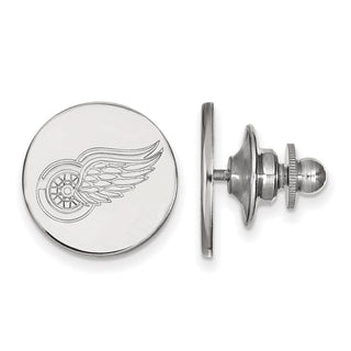 Sterling Silver Rhodium-plated NHL LogoArt Detroit Red Wings Lapel Pin