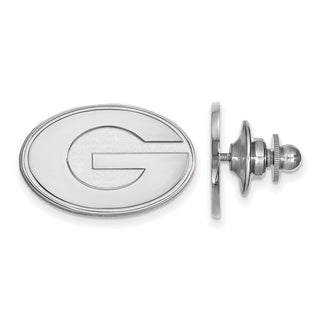 Sterling Silver Rhodium-plated LogoArt University of Georgia Letter G Lapel Pin