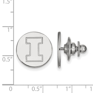 Sterling Silver Rhodium-plated LogoArt University of Illinois Letter I Lapel Pin