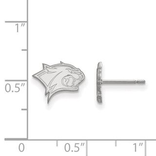 Sterling Silver Rhodium-plated LogoArt University of New Hampshire Wildcat Extra Small Post Earrings