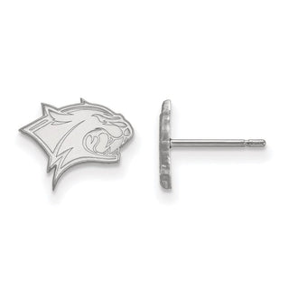 Sterling Silver Rhodium-plated LogoArt University of New Hampshire Wildcat Extra Small Post Earrings