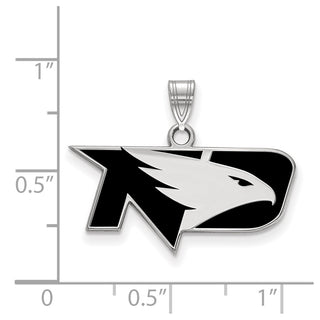 Sterling Silver Rhodium-plated LogoArt University of North Dakota Small Enameled Pendant