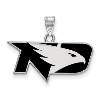 Sterling Silver Rhodium-plated LogoArt University of North Dakota Small Enameled Pendant