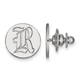 Sterling Silver Rhodium-plated LogoArt Rice University Letter R Lapel Pin