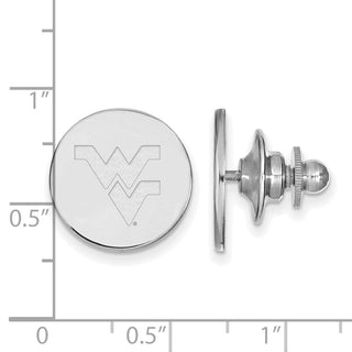 14k White Gold LogoArt West Virginia University W-V Lapel Pin