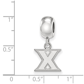 Sterling Silver Rhodium-plated LogoArt Xavier University Letter X Extra Small Dangle Bead Charm