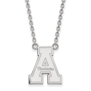 14k White Gold LogoArt Appalachian State University Large Pendant 18 inch Necklace