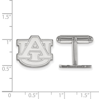 Sterling Silver Rhodium-plated LogoArt Auburn University Cuff Links