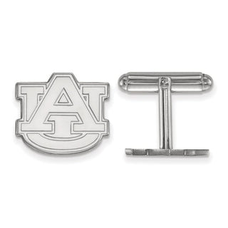 Sterling Silver Rhodium-plated LogoArt Auburn University Cuff Links