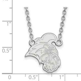 14k White Gold LogoArt Coastal Carolina University Chanticleer Large Pendant 18 inch Necklace