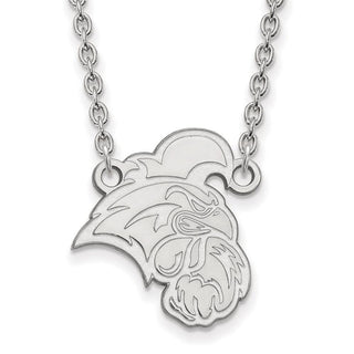 14k White Gold LogoArt Coastal Carolina University Chanticleer Large Pendant 18 inch Necklace