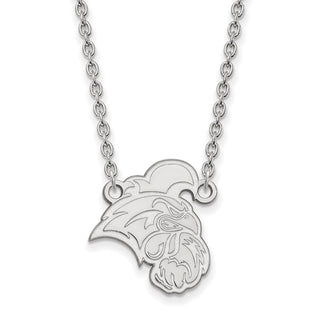 Sterling Silver Rhodium-plated LogoArt Coastal Carolina University Chanticleer Large Pendant 18 inch Necklace