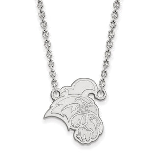 Sterling Silver Rhodium-plated LogoArt Coastal Carolina University Chanticleer Large Pendant 18 inch Necklace