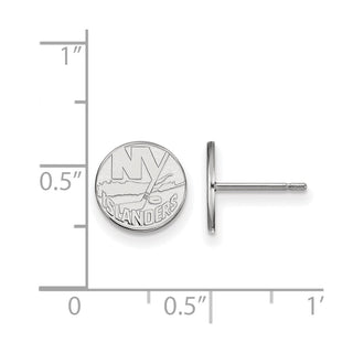 Sterling Silver Rhodium-plated NHL LogoArt New York Islanders Extra Small Post Earrings