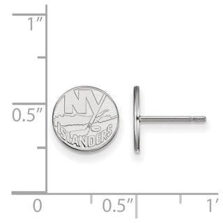 Sterling Silver Rhodium-plated NHL LogoArt New York Islanders Extra Small Post Earrings