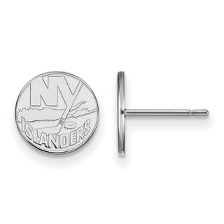 Sterling Silver Rhodium-plated NHL LogoArt New York Islanders Extra Small Post Earrings