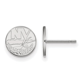 Sterling Silver Rhodium-plated NHL LogoArt New York Islanders Extra Small Post Earrings