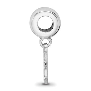 Sterling Silver Rhodium-plated LogoArt Marquette University Extra Small Dangle Bead Charm