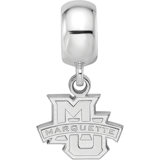 Sterling Silver Rhodium-plated LogoArt Marquette University Extra Small Dangle Bead Charm