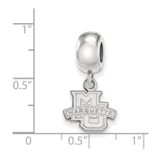 Sterling Silver Rhodium-plated LogoArt Marquette University Extra Small Dangle Bead Charm