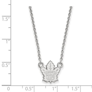 14k White Gold NHL LogoArt Toronto Maple Leafs Small Pendant 18 inch Necklace