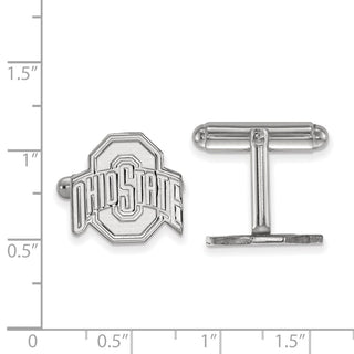 Sterling Silver Rhodium-plated LogoArt The Ohio State University Cuff Links