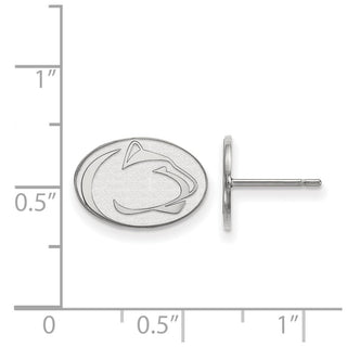 Sterling Silver Rhodium-plated LogoArt Penn State University Lion Extra Small Post Earrings