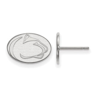 Sterling Silver Rhodium-plated LogoArt Penn State University Lion Extra Small Post Earrings