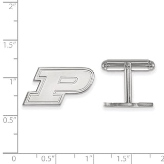 Sterling Silver Rhodium-plated LogoArt Purdue University Letter P Cuff Links