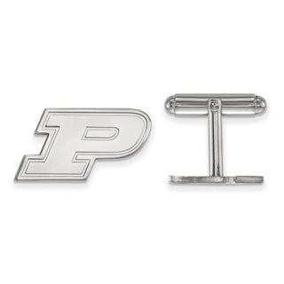 Sterling Silver Rhodium-plated LogoArt Purdue University Letter P Cuff Links