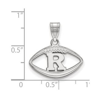 Sterling Silver Rhodium-plated LogoArt Rutgers University Letter R Football Pendant