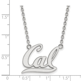 Sterling Silver Rhodium-plated LogoArt University of California Berkeley Large Pendant 18 inch Necklace