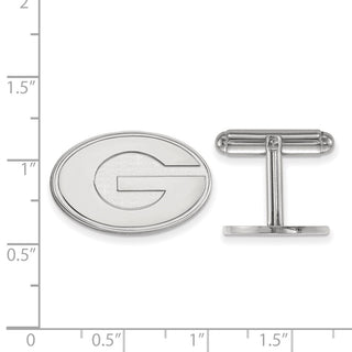 Sterling Silver Rhodium-plated LogoArt University of Georgia Letter G Cuff Links