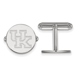 Sterling Silver Rhodium-plated LogoArt University of Kentucky U-K Cuff Links