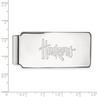 10k White Gold LogoArt University of Nebraska Huskers Money Clip